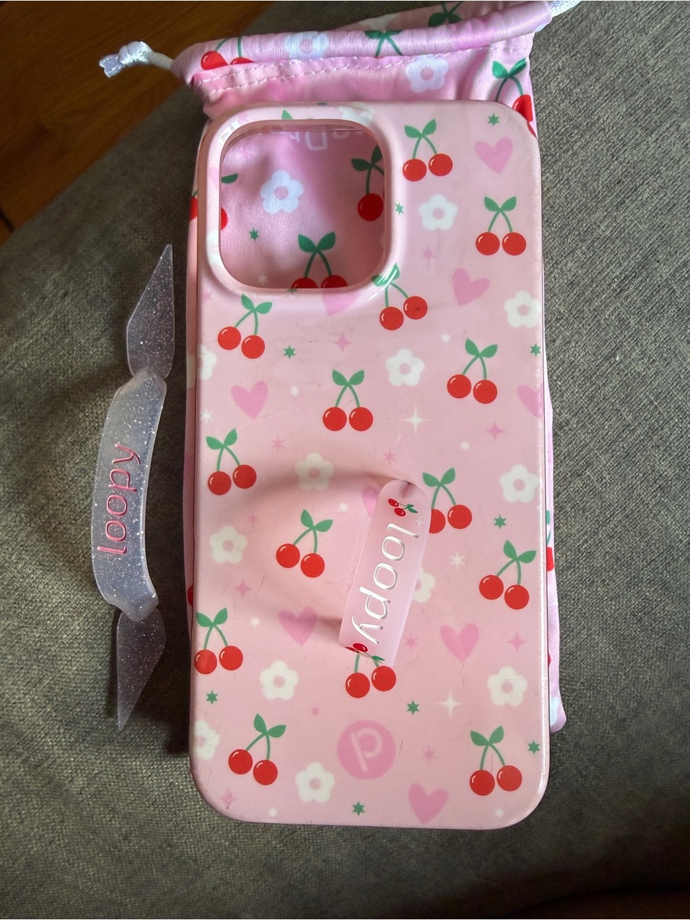Loopy X Krista Horton cherries case for iPhone 16 pro max
